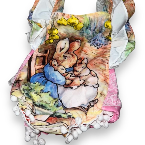 NEW Infant Girls Easter Rabbit Romper Onsie Fly Sleeve Ruffles Backless Bodysuit - Picture 2 of 5